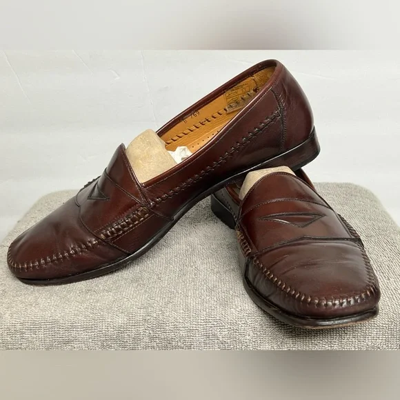 Magnanni Leather Stitched Cognac Loafers Shoes Size 10 M Men’s B759 Magnanni Leather Stitched Cognac Loafers Shoes Size 10 M  main image 4